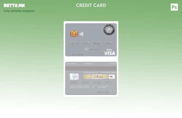 Модерен стил Шаблон за виза дебитна картичка Науру Банка на Науру